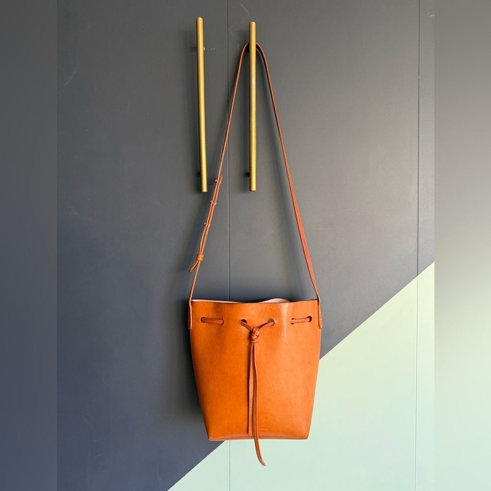 Mansur Gavriel Mini Bucket Bag, Cammello/Rosa, GUC